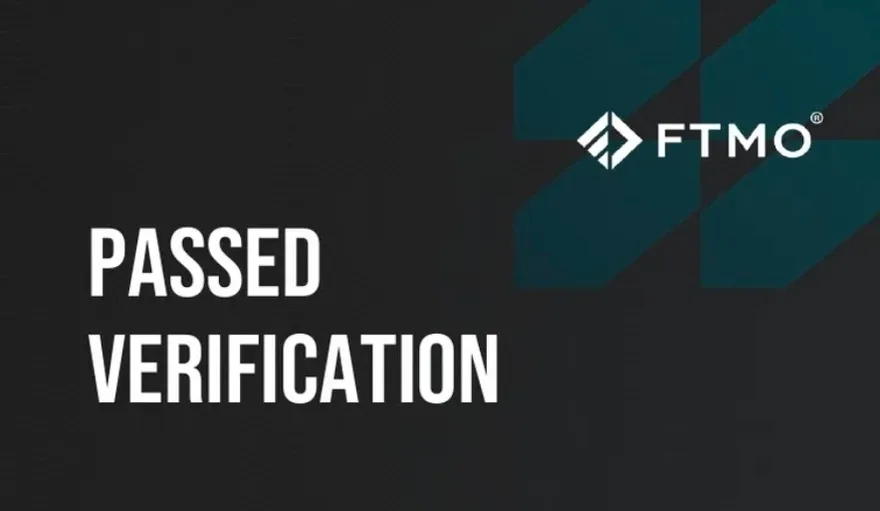 شاشة نتيجة من حساب فريق ممول لدى FTMO تُظهر عبارة Passed Verification أي اجتياز مرحلة التحقّق